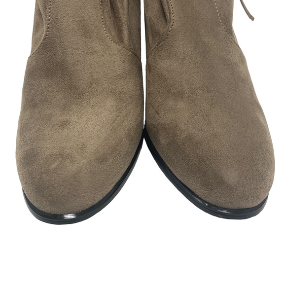 Steve Madden Suede Over-the-Knee Boots Tan Block Heel Tie Back Size 8 - Picture 6 of 16